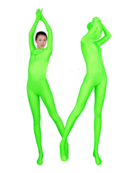 Green Lycra Fabric Full Body Suit